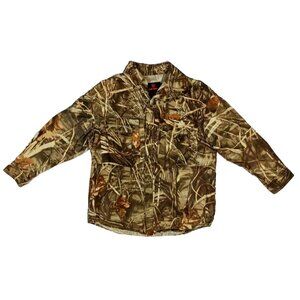 Game Winner Real Tree L Womens Shirt Brown Hunting Shirt Camo Button Up